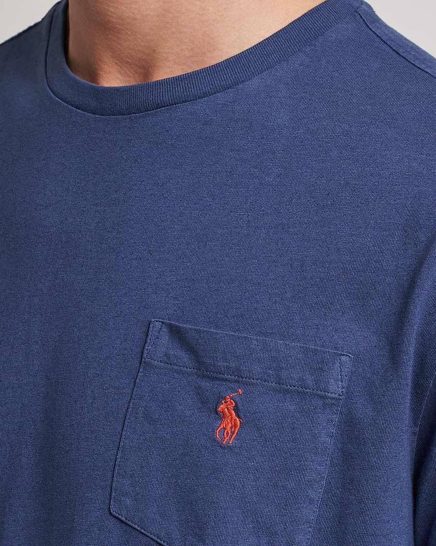 Herren | T-Shirts | Polo Ralph Lauren | Cotton/Linen Crew Neck T-Shirt Boathouse Navy