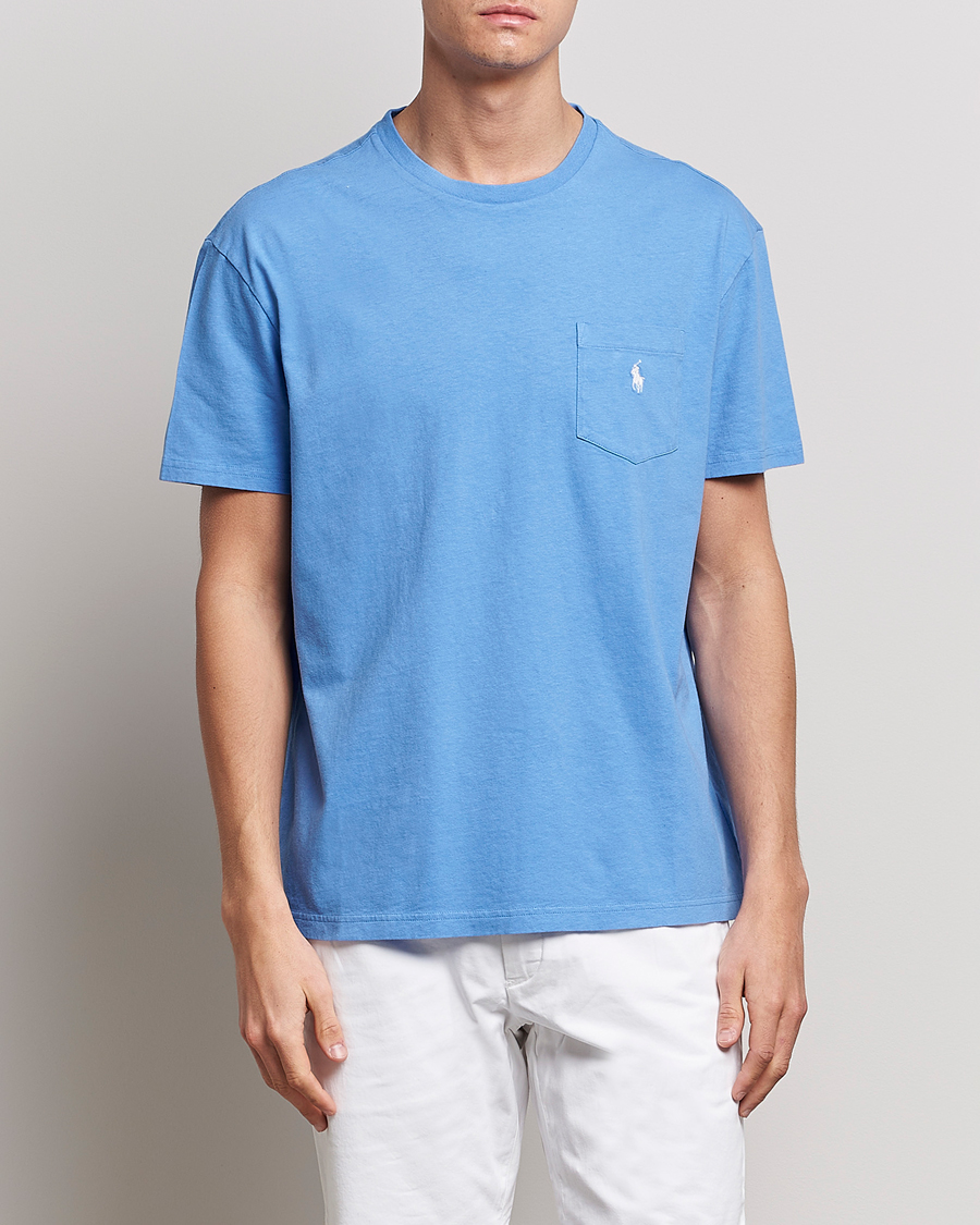 Herren |  | Polo Ralph Lauren | Cotton/Linen Crew Neck T-Shirt Summer Blue