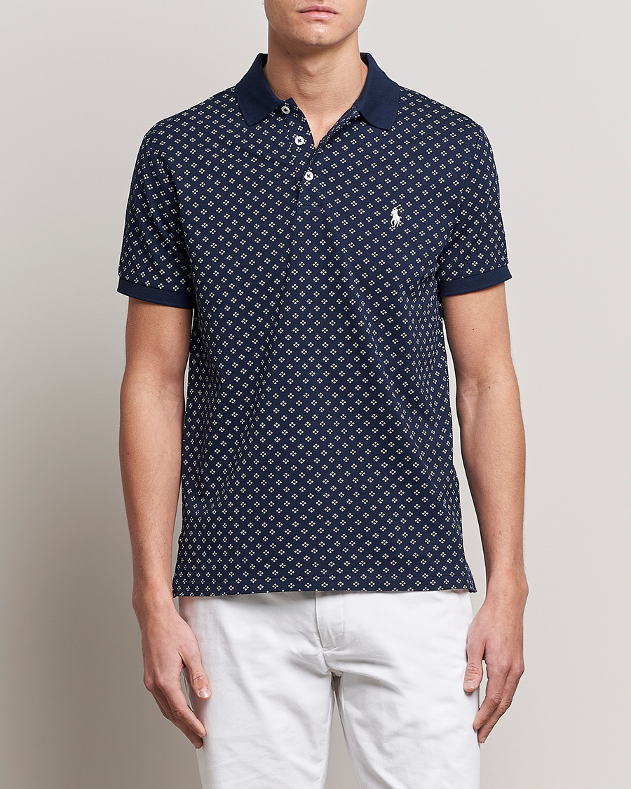 Herren |  | Polo Ralph Lauren | Custom Slim Fit Diamond Dots Polo Newport Navy