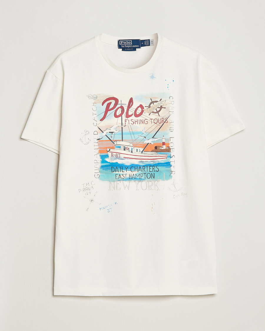 Herren | T-Shirts | Polo Ralph Lauren | Graphic Logo Jerset Crew Neck T-Shirt Nevis White