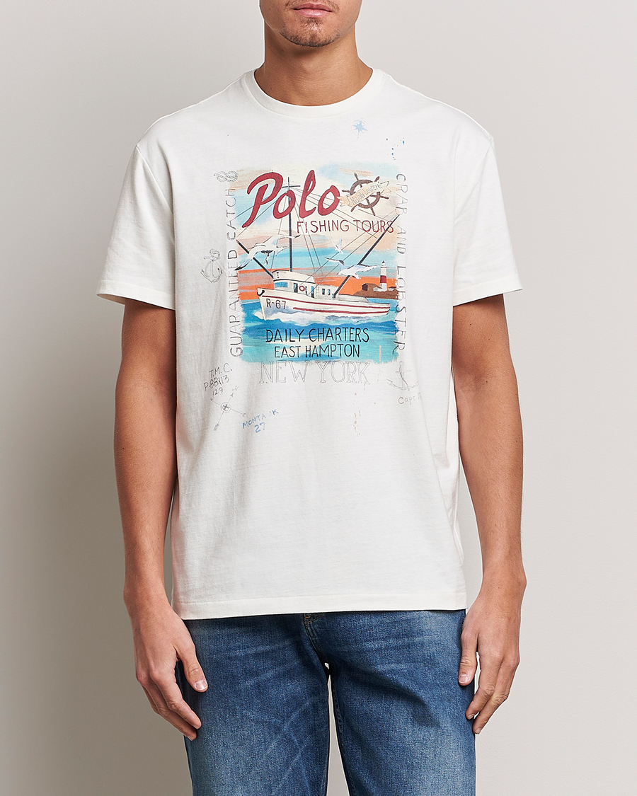 Herren | T-Shirts | Polo Ralph Lauren | Graphic Logo Jerset Crew Neck T-Shirt Nevis White