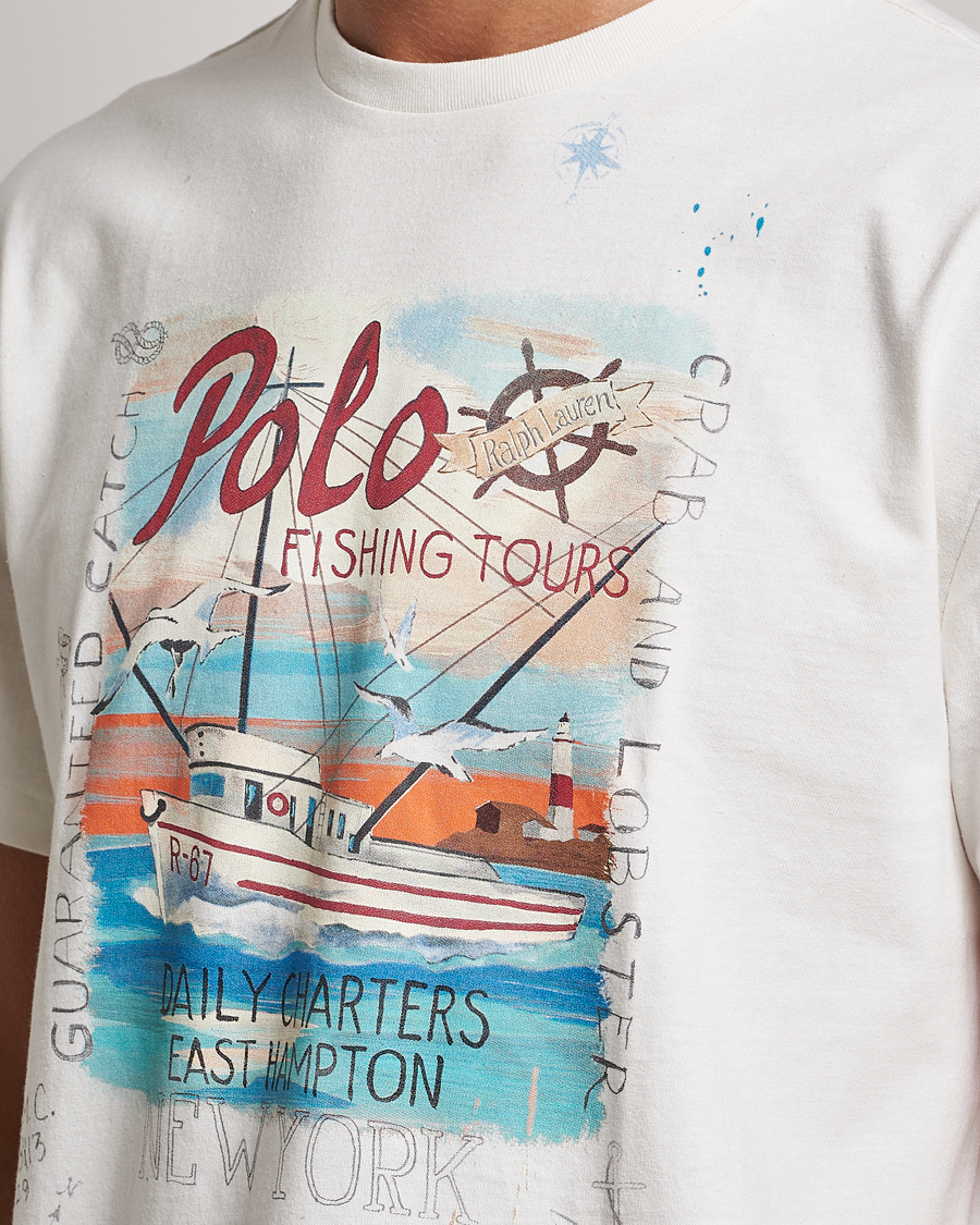 Herren | T-Shirts | Polo Ralph Lauren | Graphic Logo Jerset Crew Neck T-Shirt Nevis White