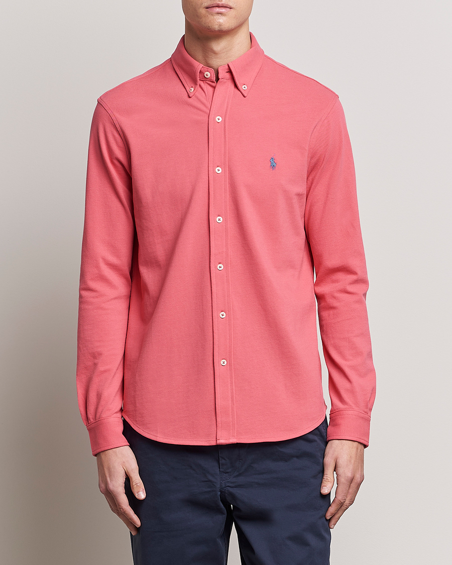Herren | Hemden | Polo Ralph Lauren | Slim Fit Featherweight Mesh Shirt Red Sky
