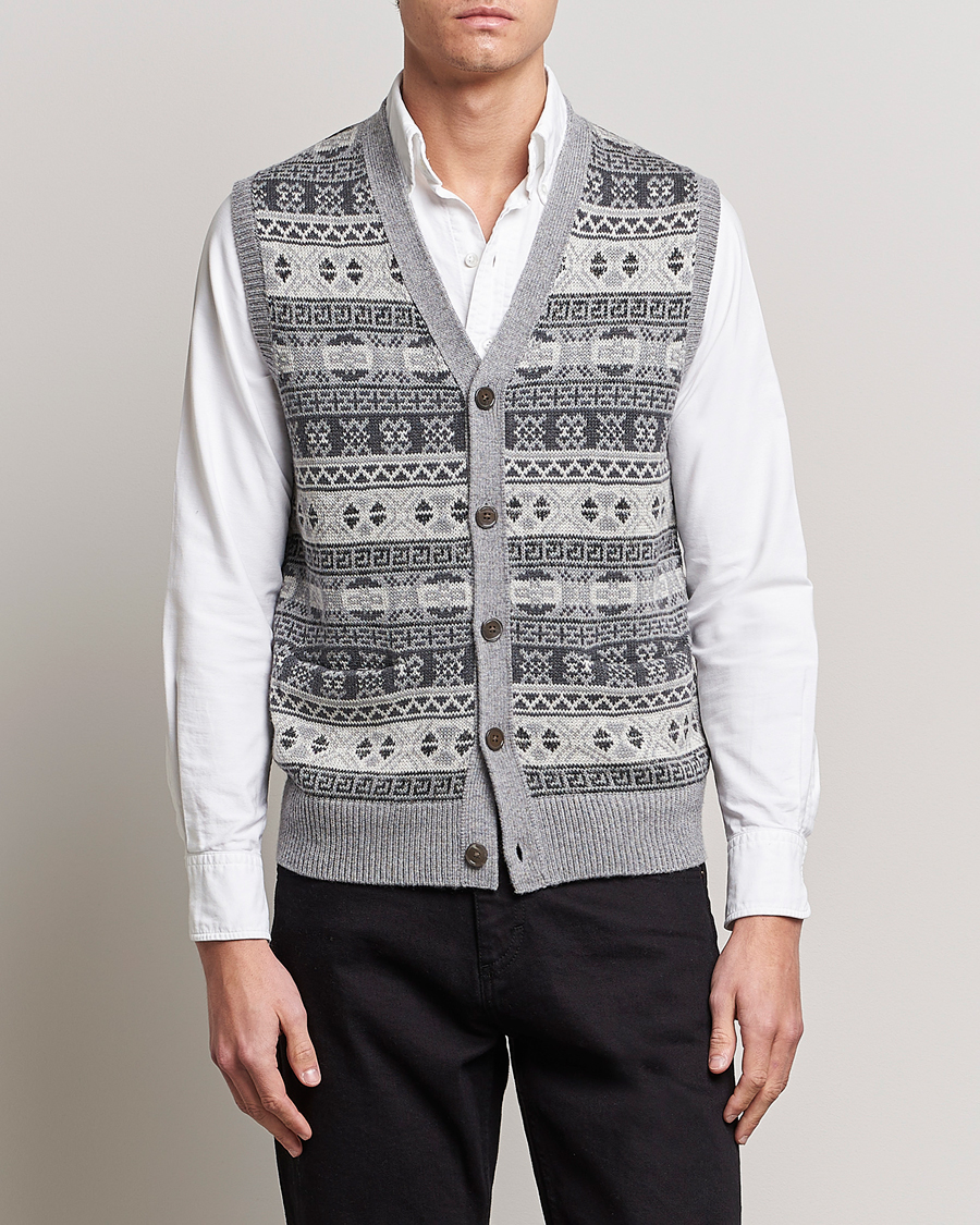 Herren | Pullunder | Polo Ralph Lauren | Knitted Fairisle Vest Grey