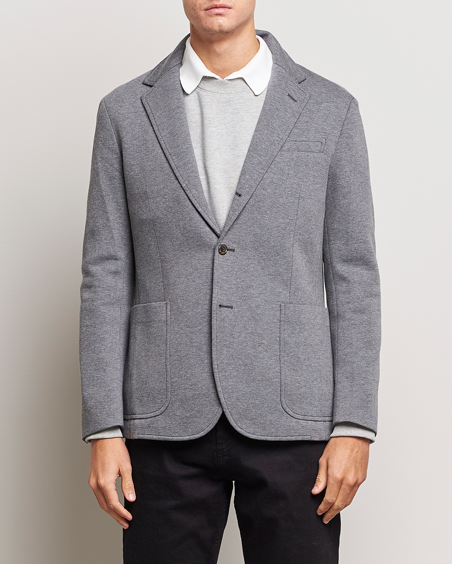 Herren | Baumwollsakko | Polo Ralph Lauren | Double Knit Jersey Blazer Medium Grey Heather