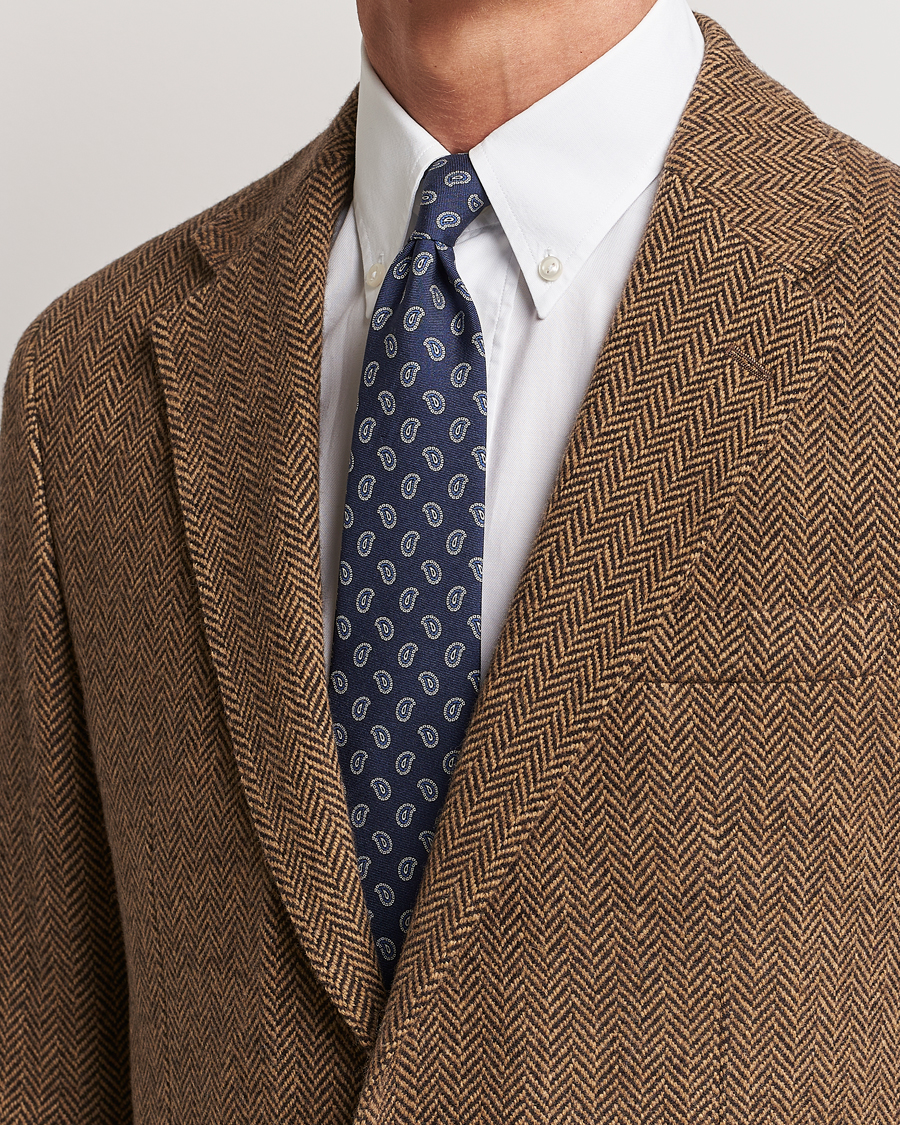 Herren | Polo Ralph Lauren Vintage Foulard Printed Tie Navy/Blue | Polo Ralph Lauren | Vintage Foulard Printed Tie Navy/Blue