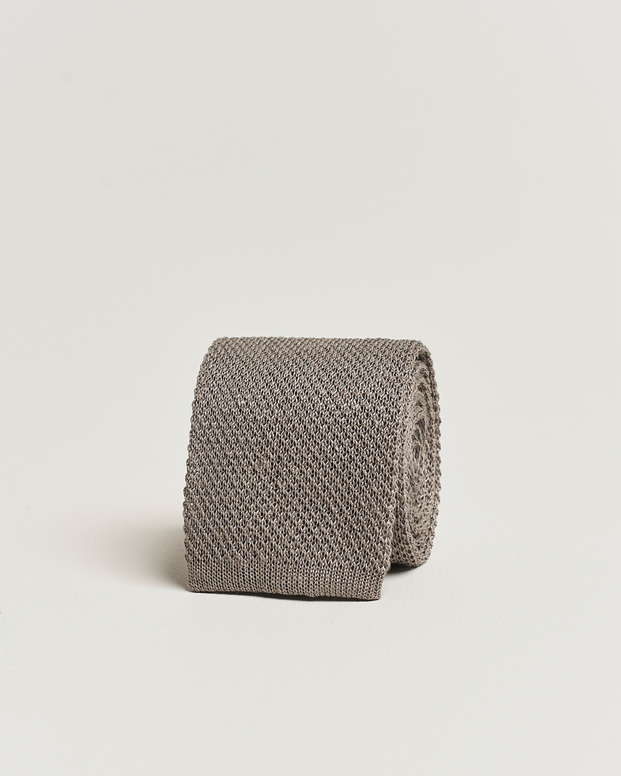 Herren | Polo Ralph Lauren Linen Knitted Tie Grey | Polo Ralph Lauren | Linen Knitted Tie Grey