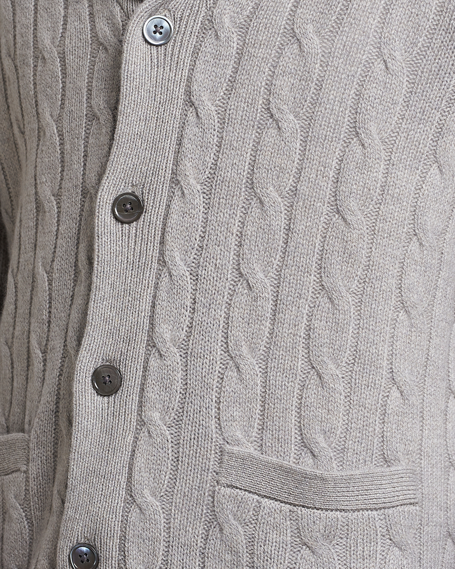 Herren | Pullover | Polo Ralph Lauren | Cashmere Cable Shawl Collar Cardigan Grey Heather