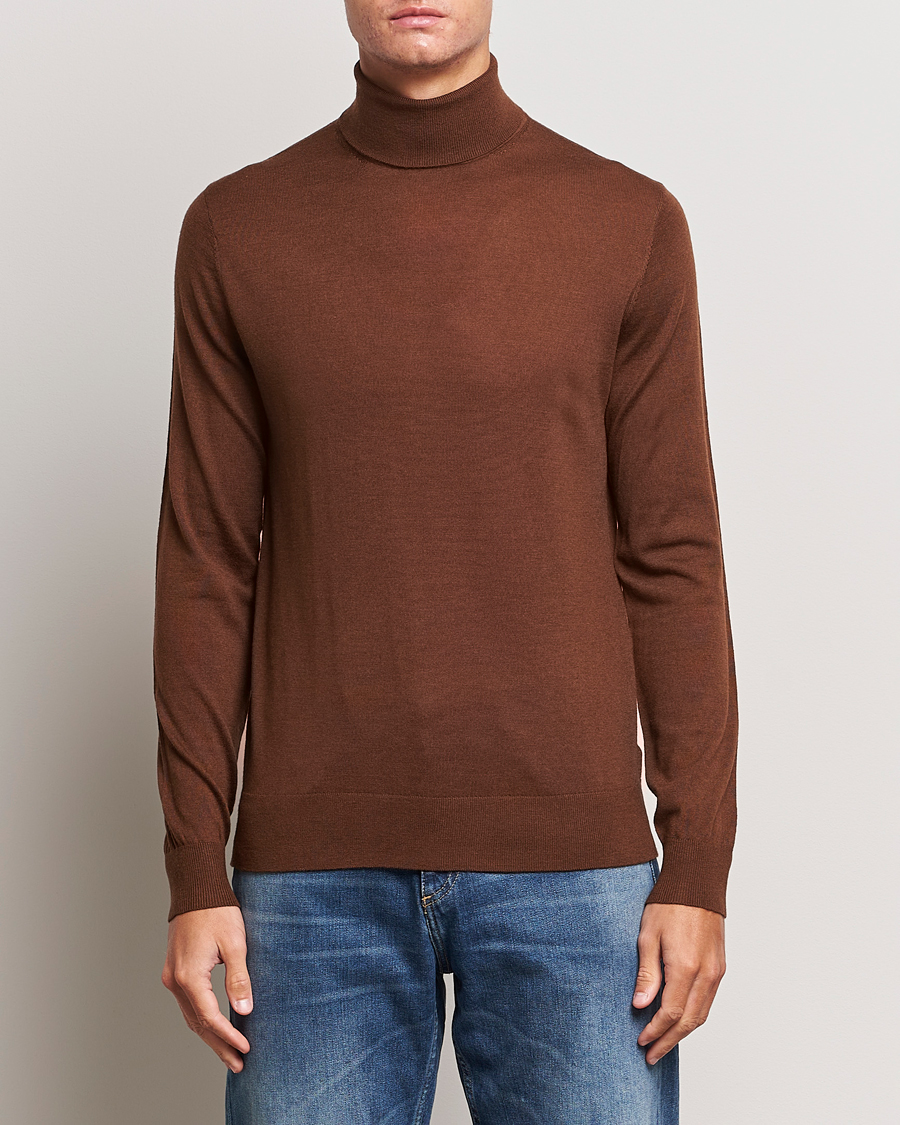 Herren |  | Tiger of Sweden | Nevile Extra Fine Merino Polo Golden Copper