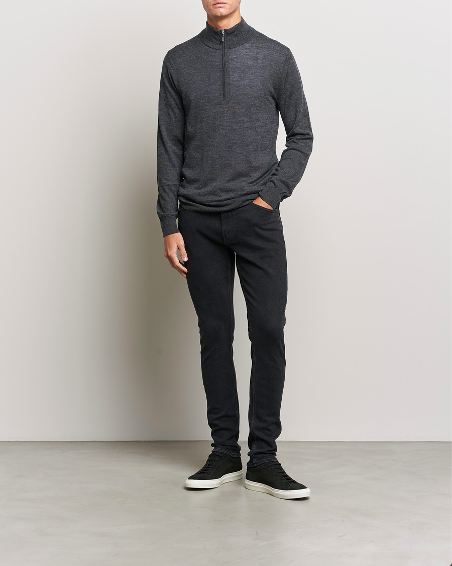 Herren | Pullover | Tiger of Sweden | Errol Merino Half Zip Grey
