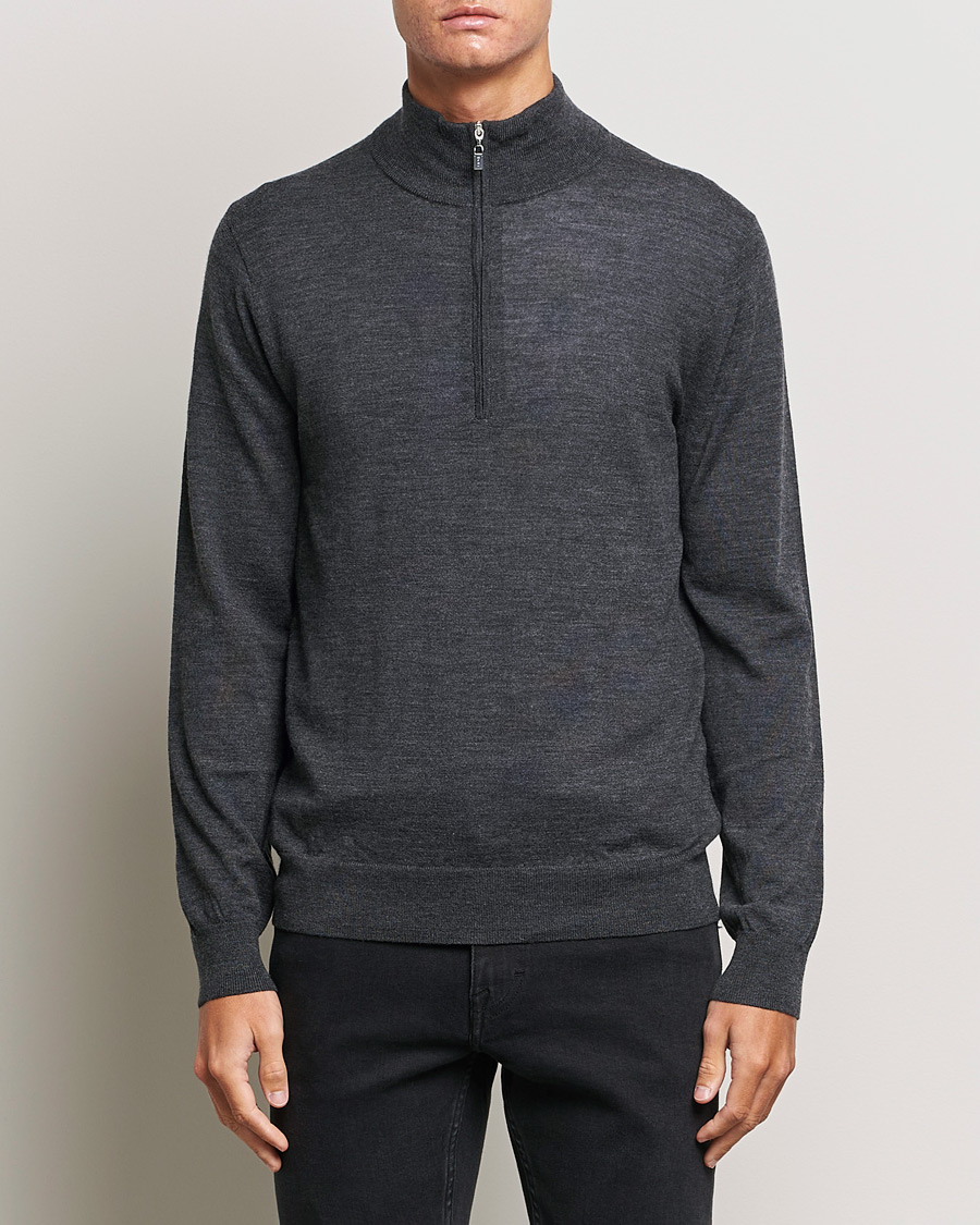 Herren | Pullover | Tiger of Sweden | Errol Merino Half Zip Grey