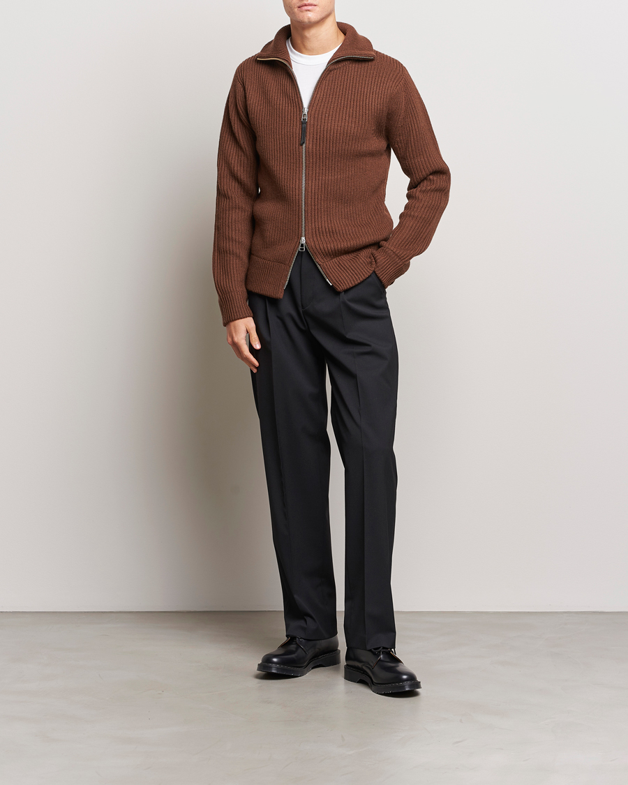 Herren | Pullover | Tiger of Sweden | Nyman Full Zip Golden Brown