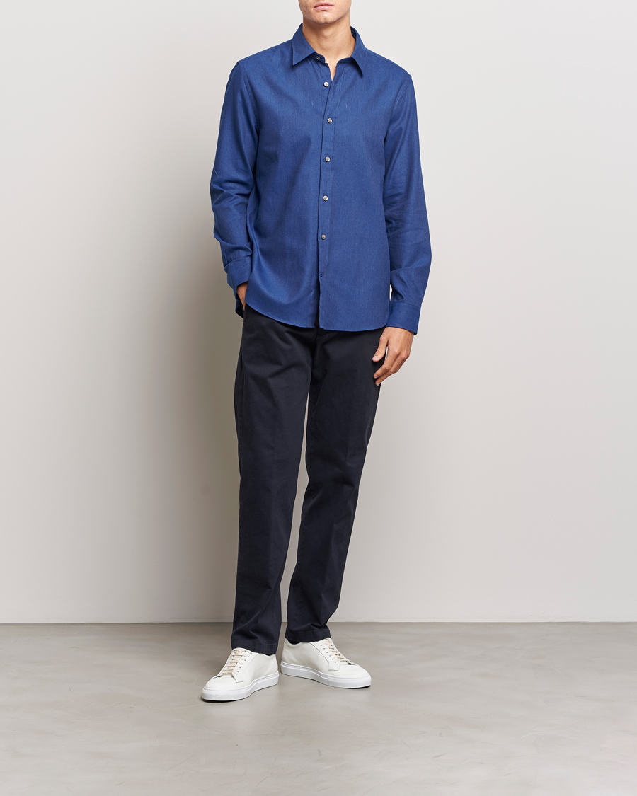 Herren | Hemden | Tiger of Sweden | Benjamin Flannel Shirt Blue Melange