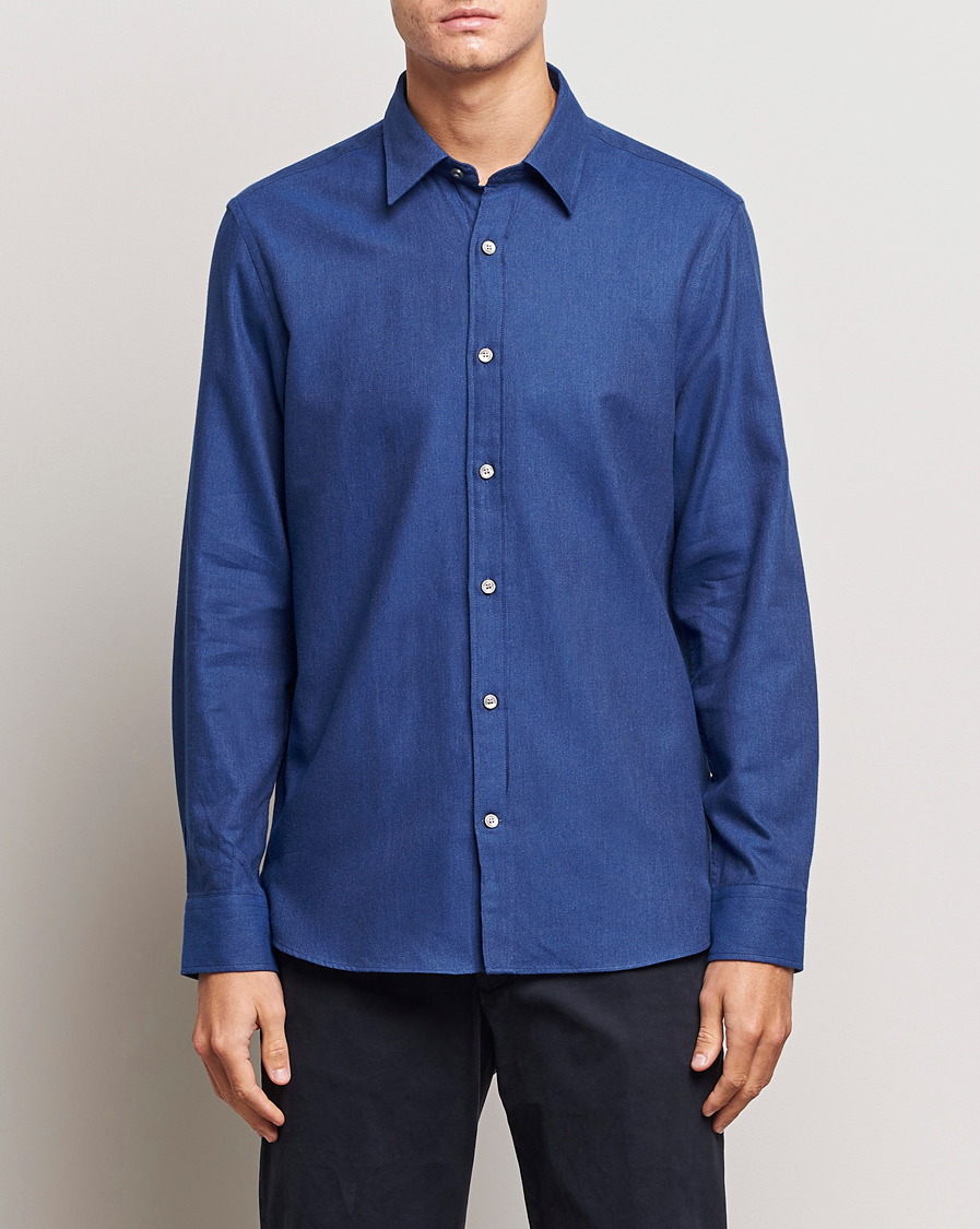 Herren |  | Tiger of Sweden | Benjamin Flannel Shirt  Blue Melange