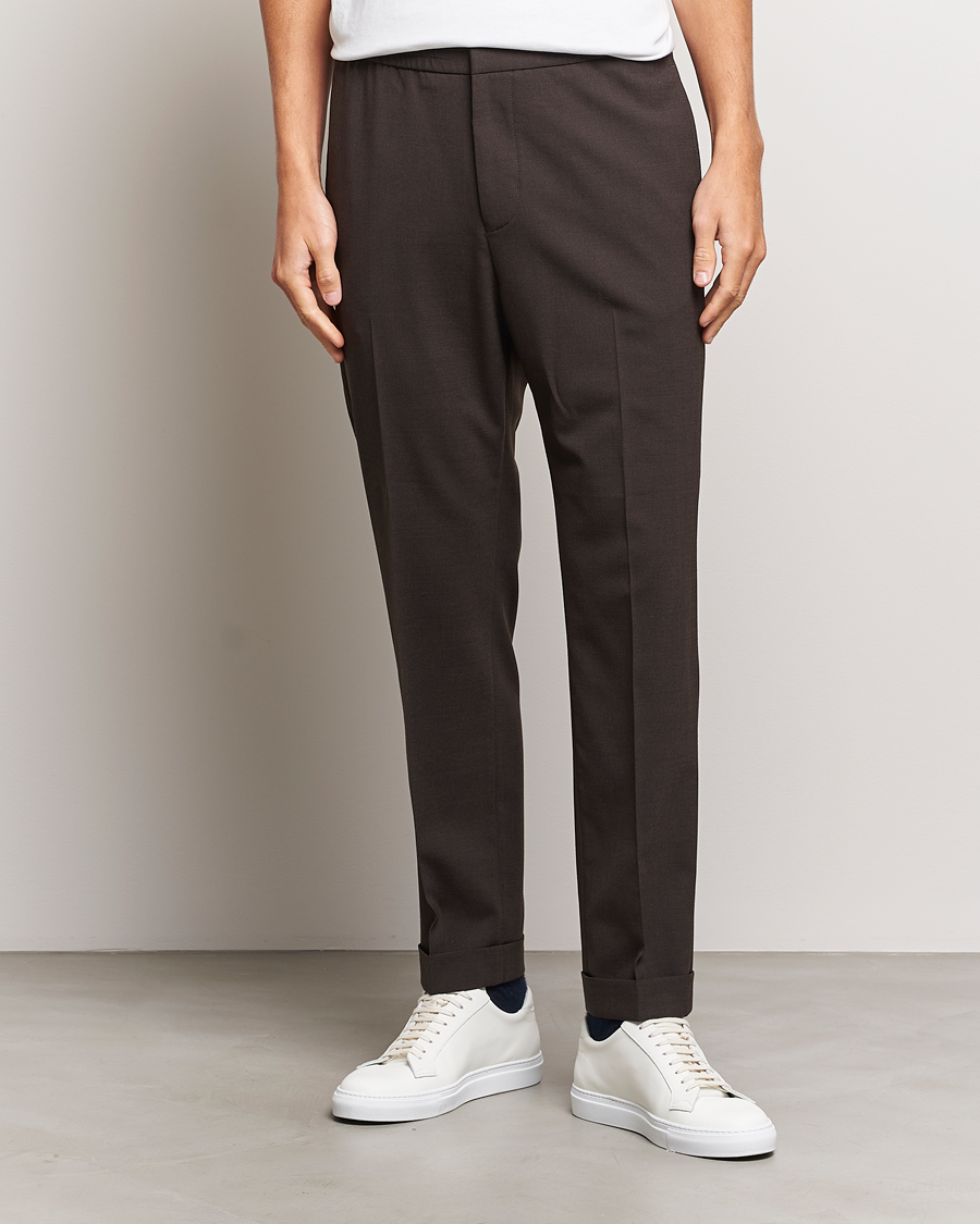 Herren |  | Tiger of Sweden | Taven Drawstring Wool Trousers Coffee