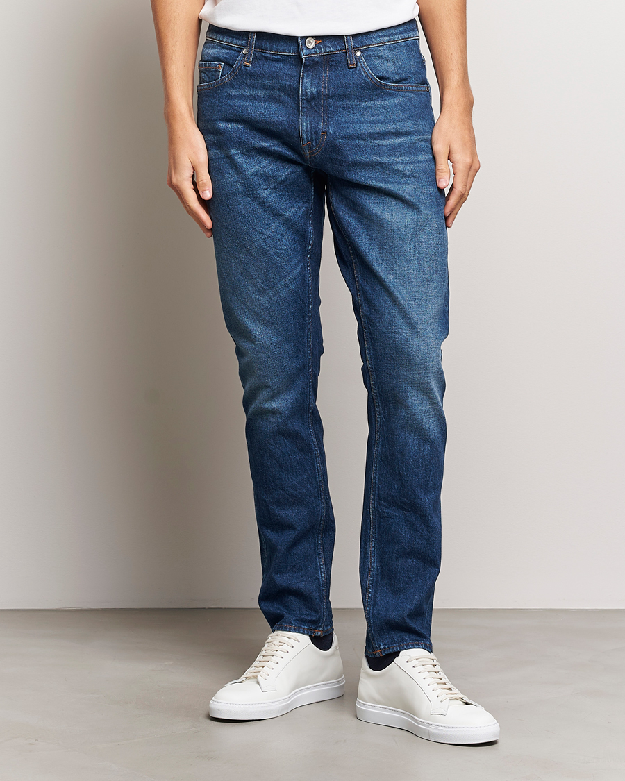 Herren | Tapered fit | Tiger of Sweden | Pistolero Stretch Cotton Jeans Dust Blue