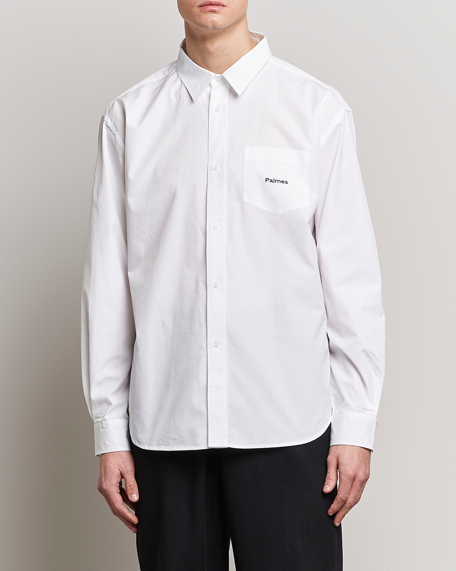 Herren |  | Palmes | Daryl Long Sleeve Poplin Shirt White