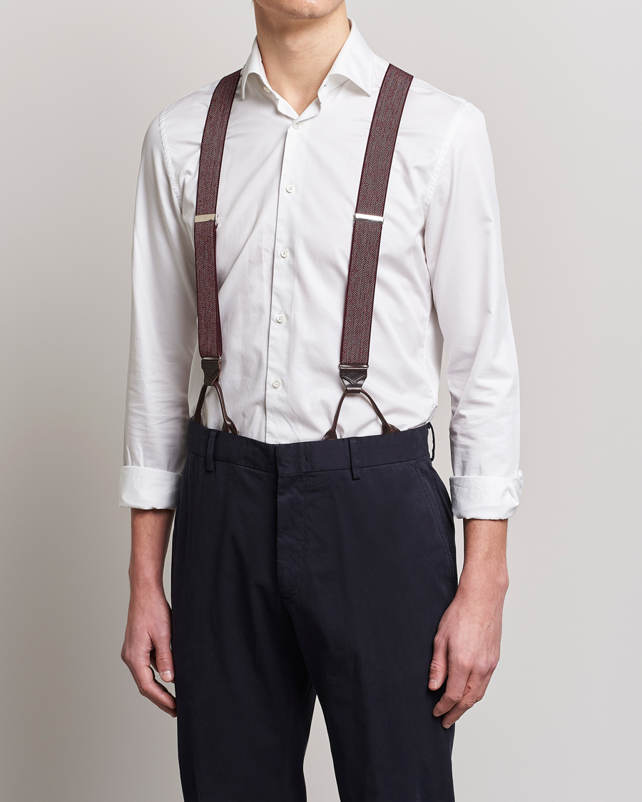 Herren |  | Albert Thurston | Elastic Herringbone Braces 35mm Wine