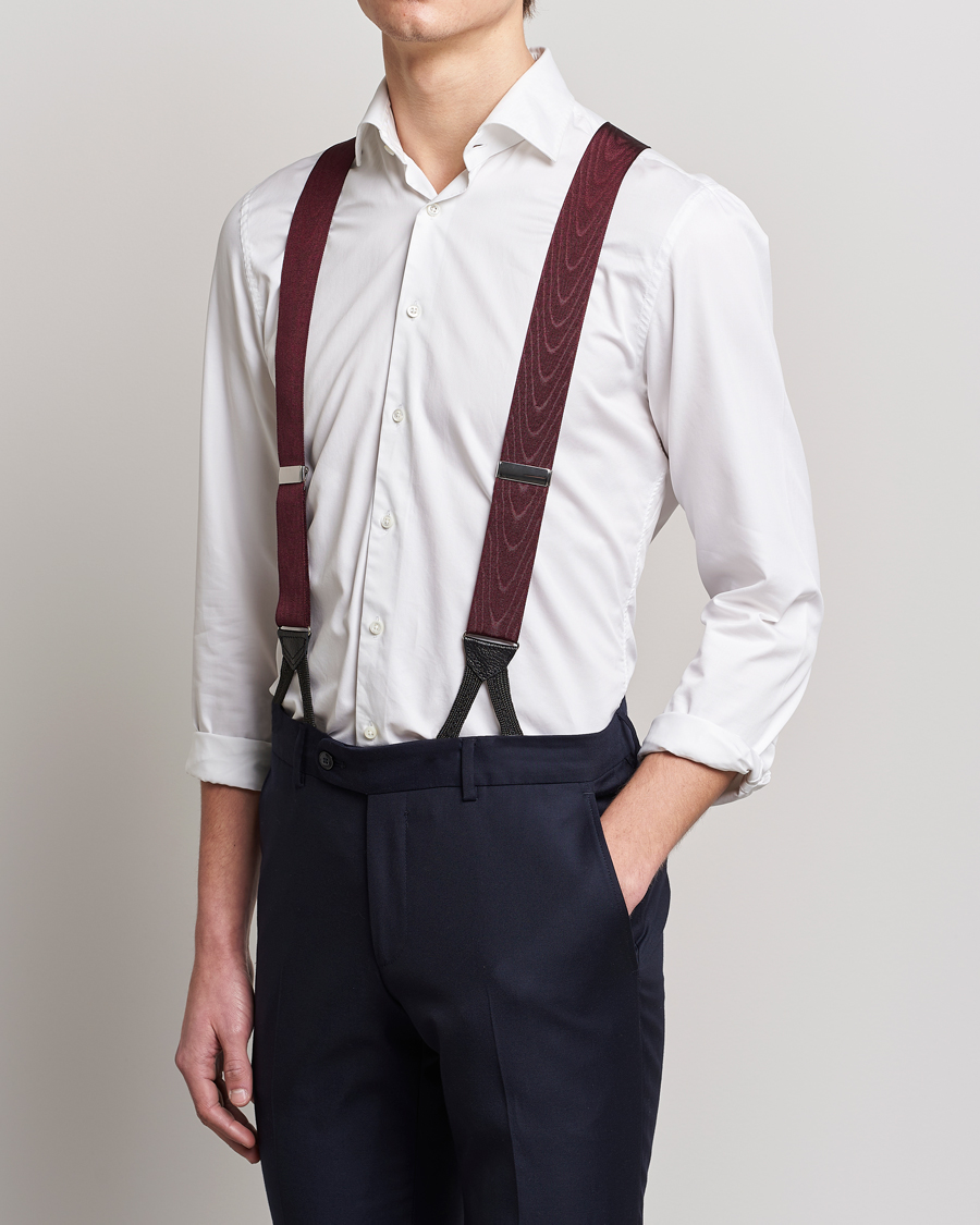 Herren | Accessoires | Albert Thurston | Moiré Braces 40mm Wine