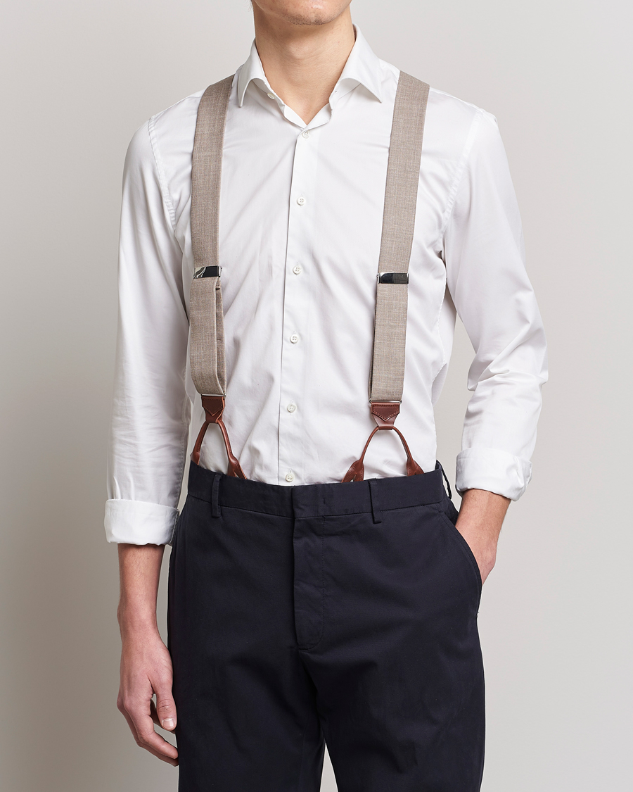 Herren | Hosenträger | Albert Thurston | Linen Braces Beige