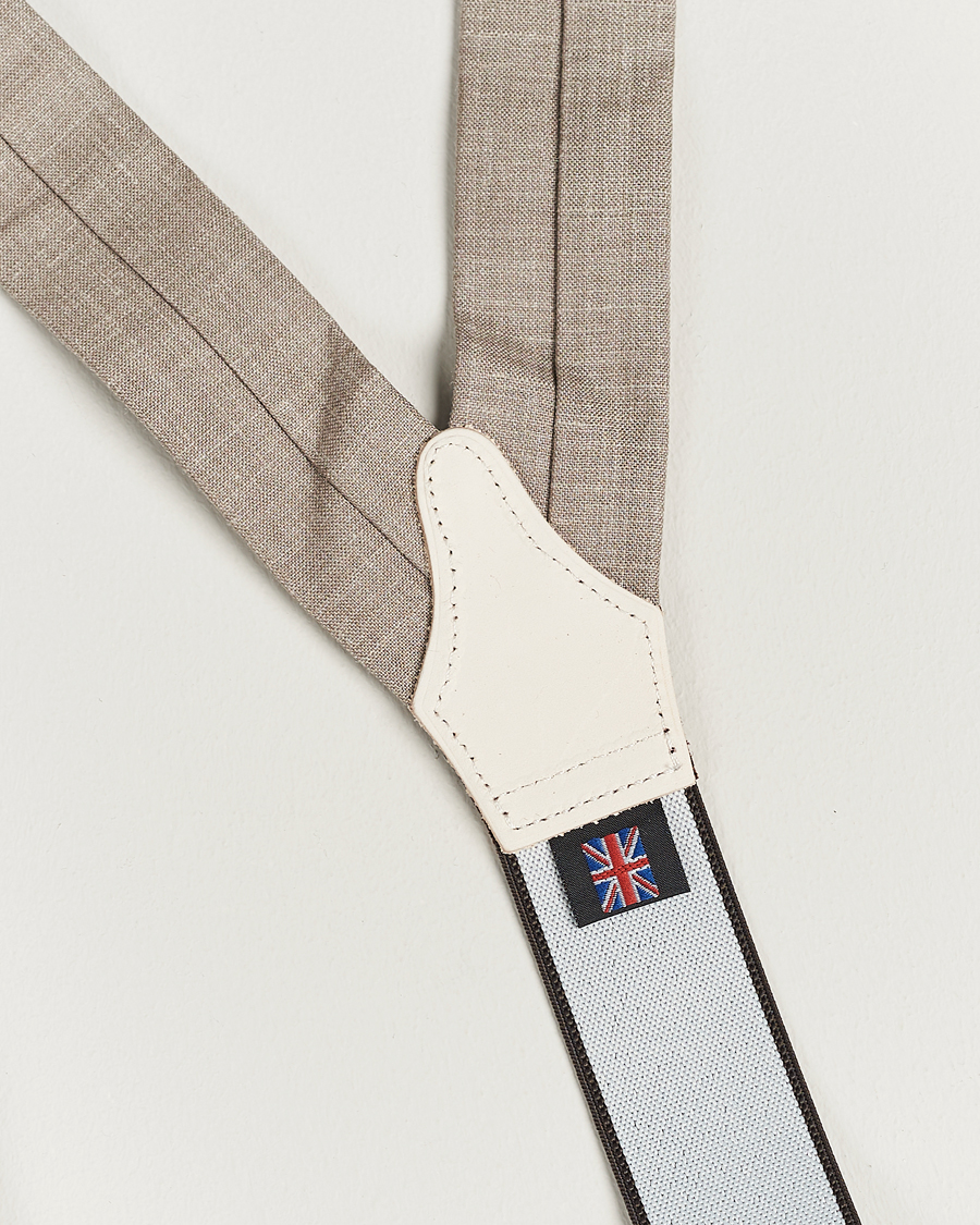 Herren | Albert Thurston Linen Braces Beige | Albert Thurston | Linen Braces Beige
