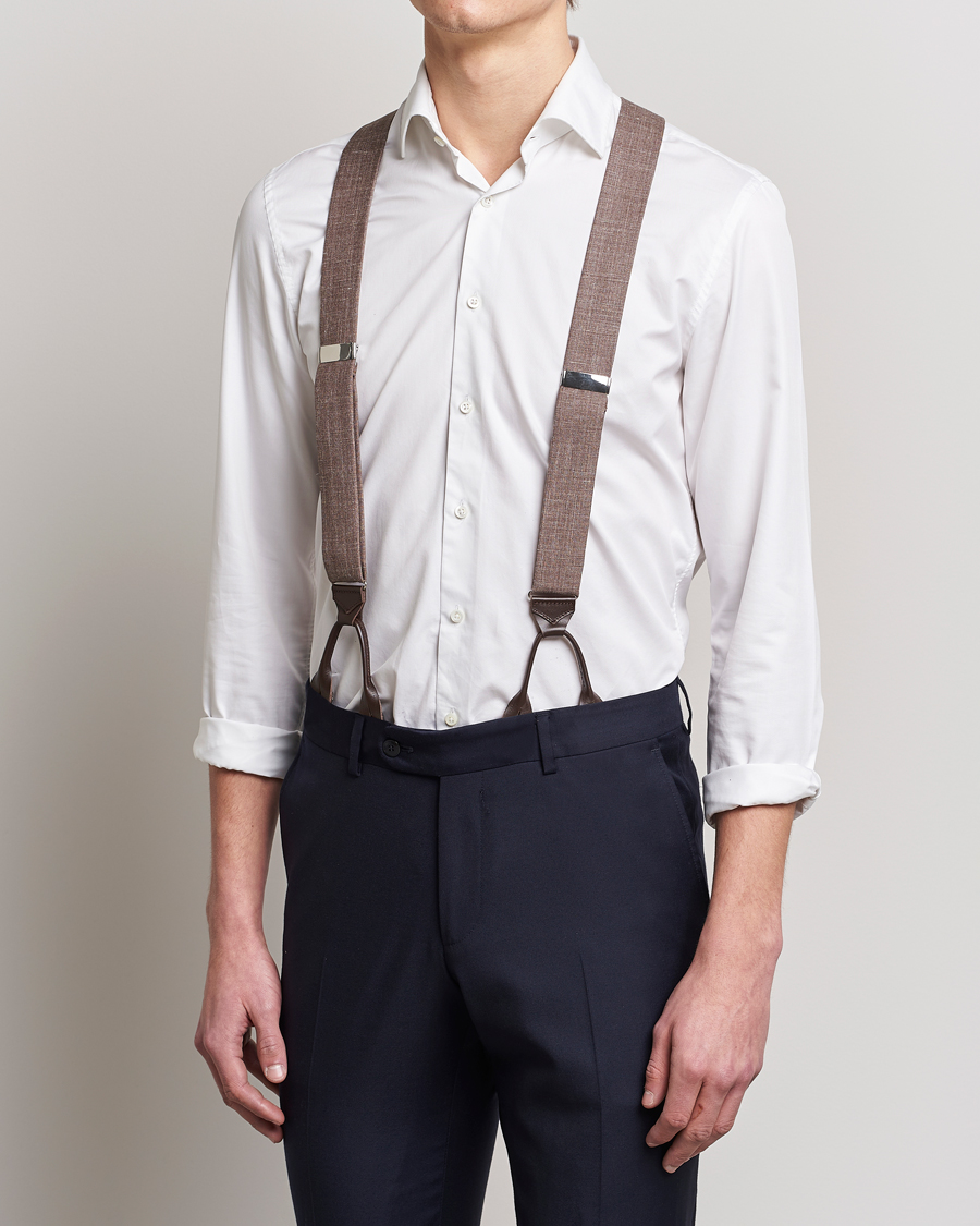 Herren | Hosenträger | Albert Thurston | Linen Braces Brown