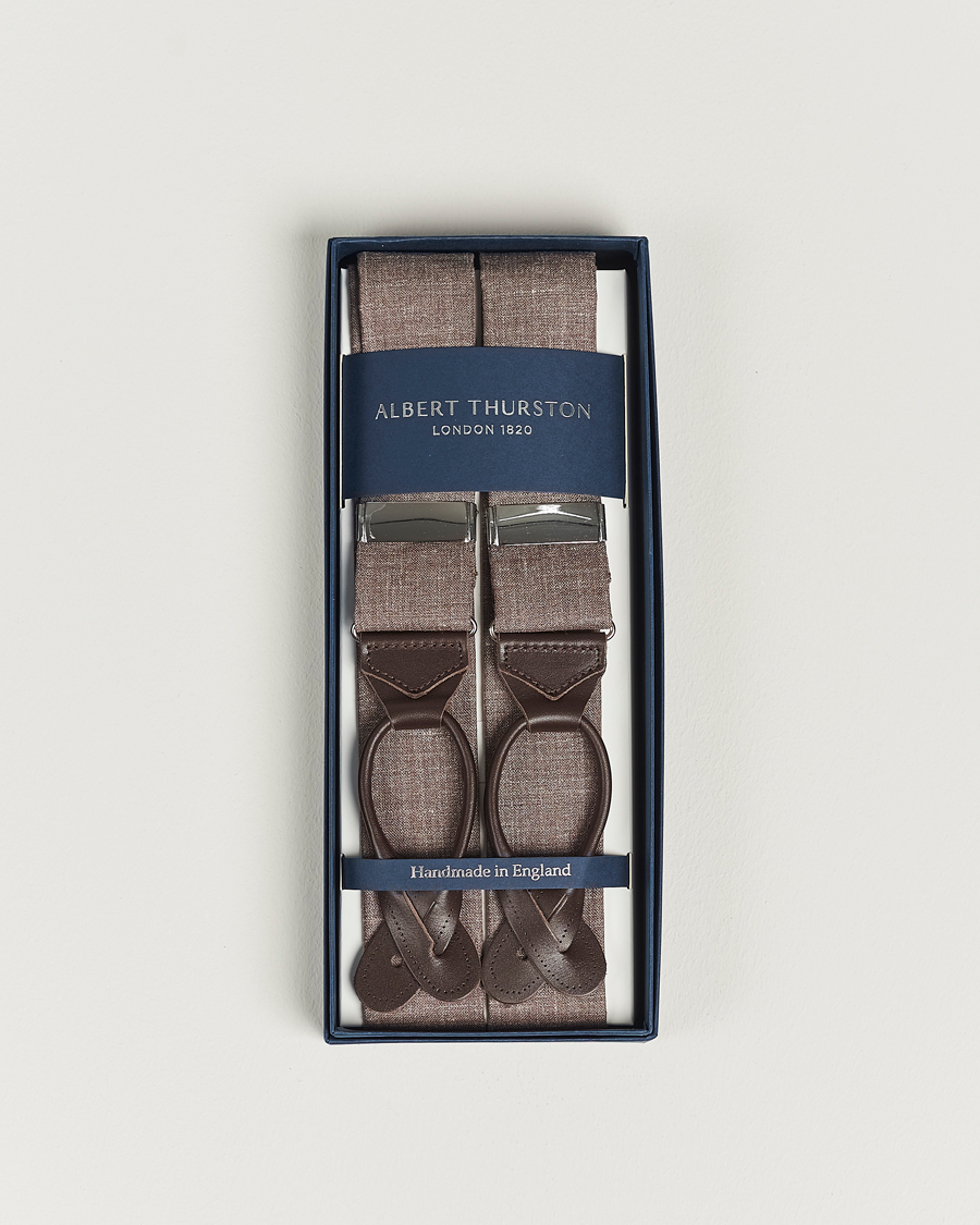 Herren | Albert Thurston Linen Braces Brown | Albert Thurston | Linen Braces Brown
