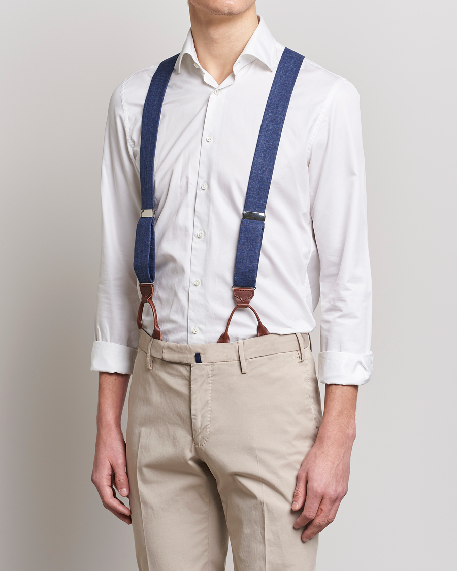 Herren | Hosenträger | Albert Thurston | Linen Braces Blue