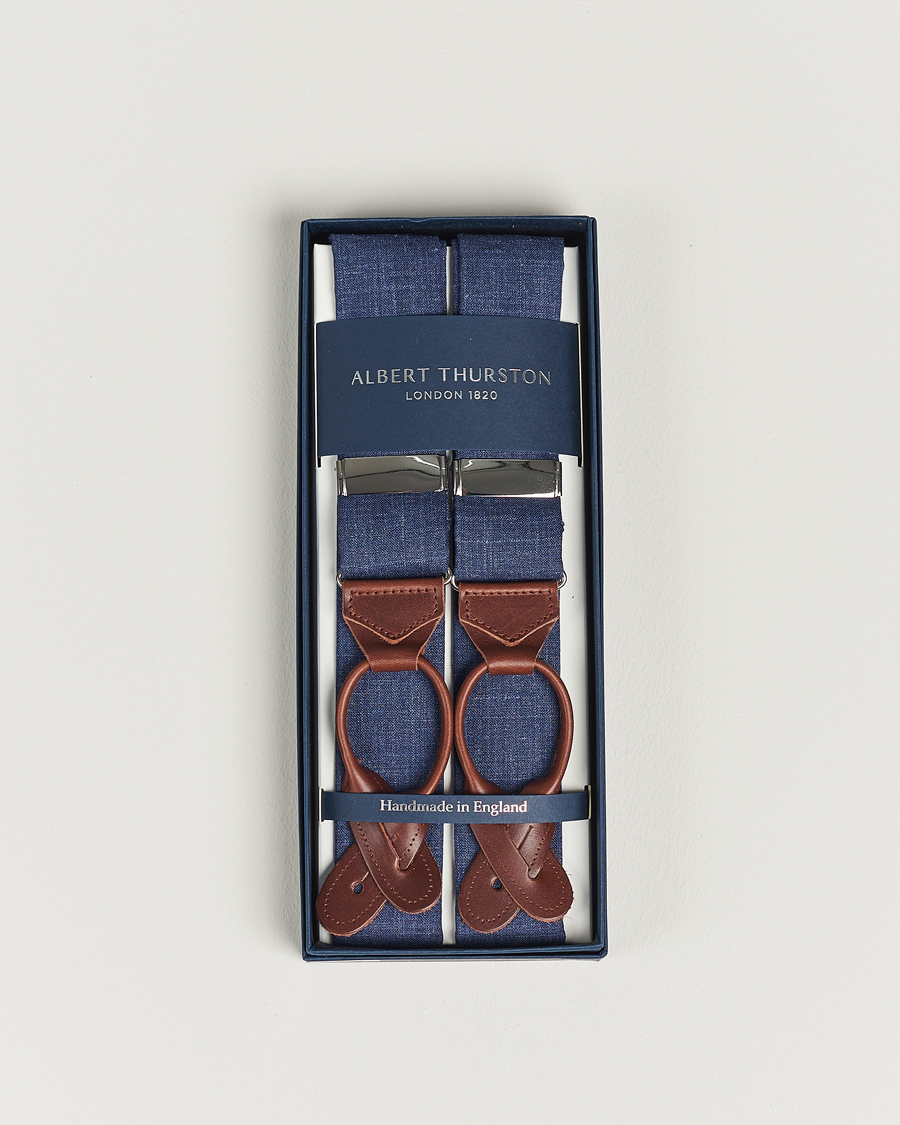 Herren | Hosenträger | Albert Thurston | Linen Braces Blue