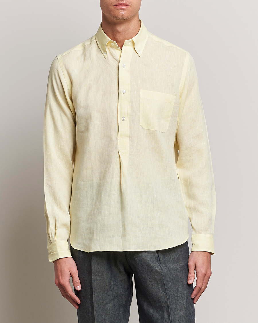 Herren |  | Beams F | Button Down Pullover Shirt Yellow