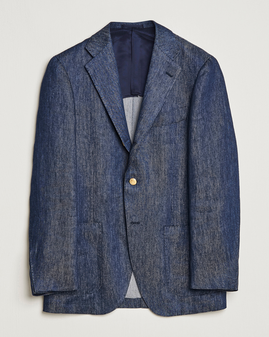 Herren | Sakkos | Beams F | Patch Pocket Linen Blazer Indigo
