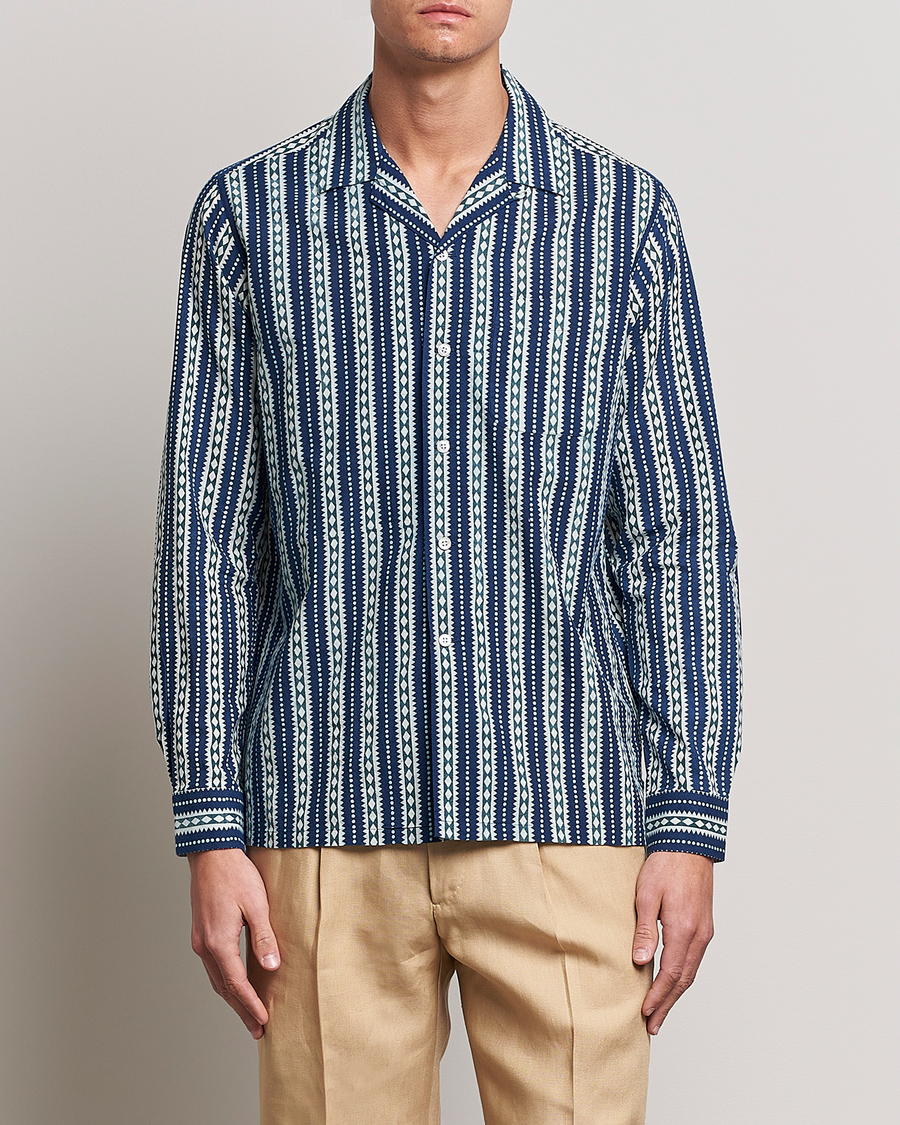 Herren | Beams F | Beams F | Relaxed Cotton Shirt Blue Stripes