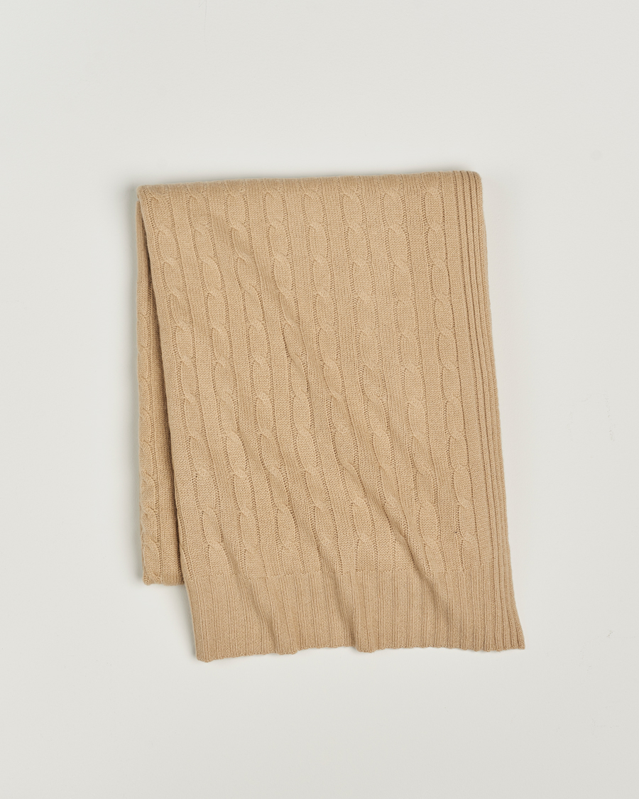 Herren | Ralph Lauren Home Cable Knitted Cashmere Throw Chamoiz | Ralph Lauren Home | Cable Knitted Cashmere Throw Chamoiz