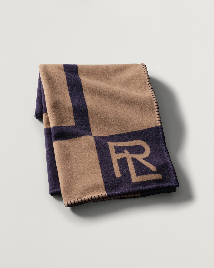 Herren | Textilien | Ralph Lauren Home | Northam RL Graphic Colour Block Wool Throw Camel/Navy