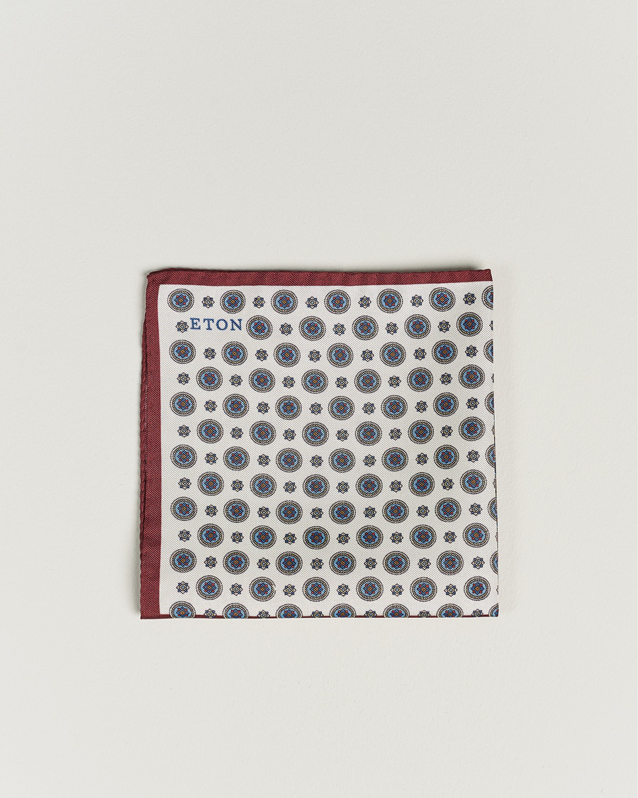 Herren | Einstecktücher | Eton | Silk Four Faced Medallion Pocket Square White Multi