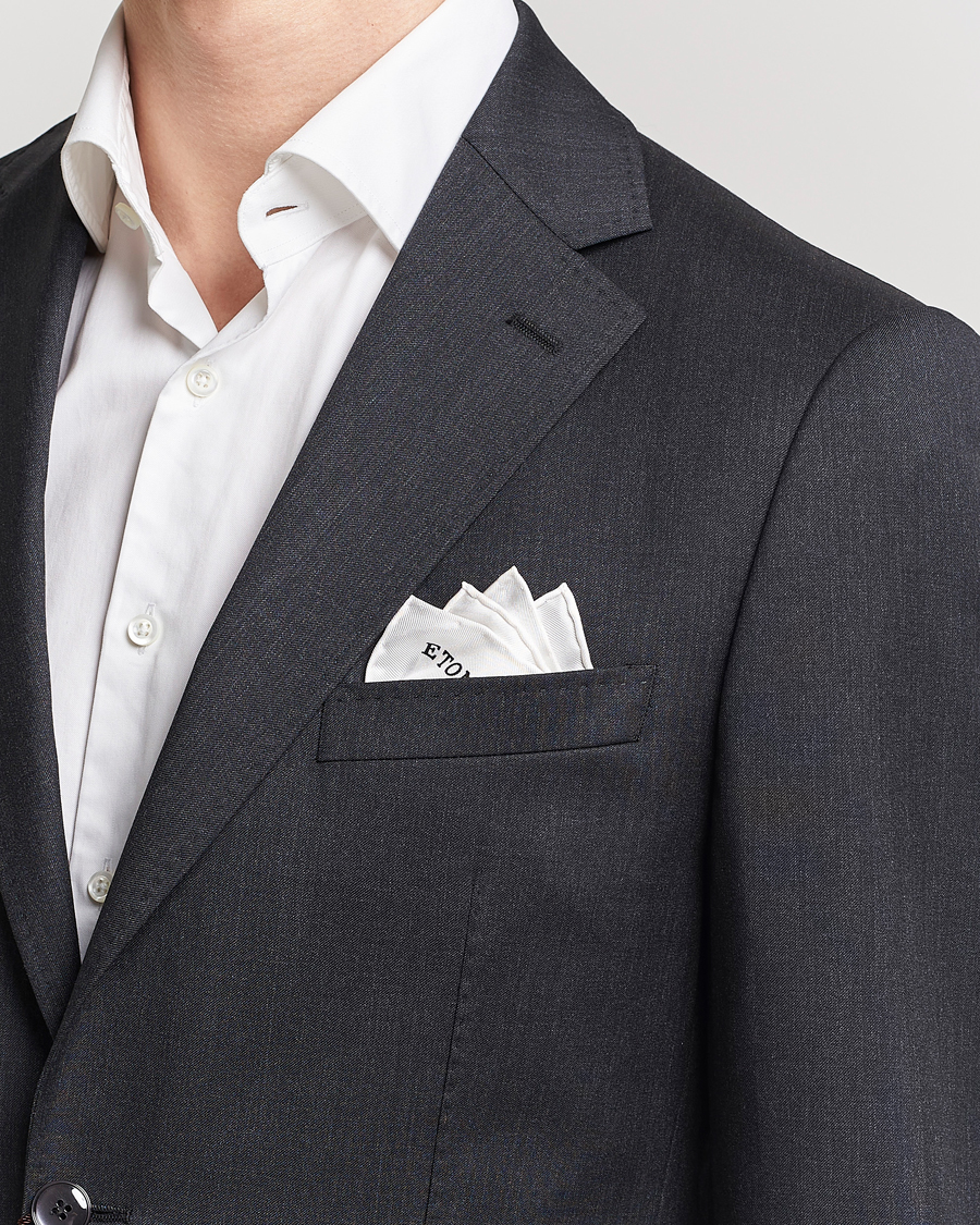 Herren | Business & Beyond | Eton | Silk Pocket Square White