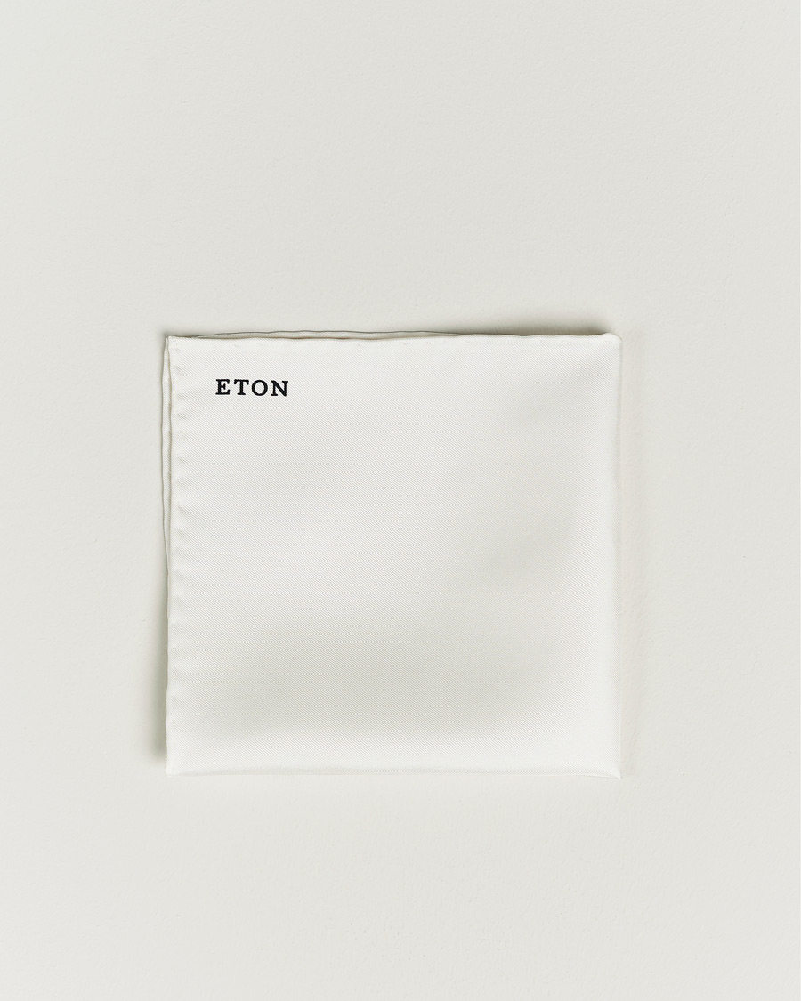 Herren |  | Eton | Silk Pocket Square White