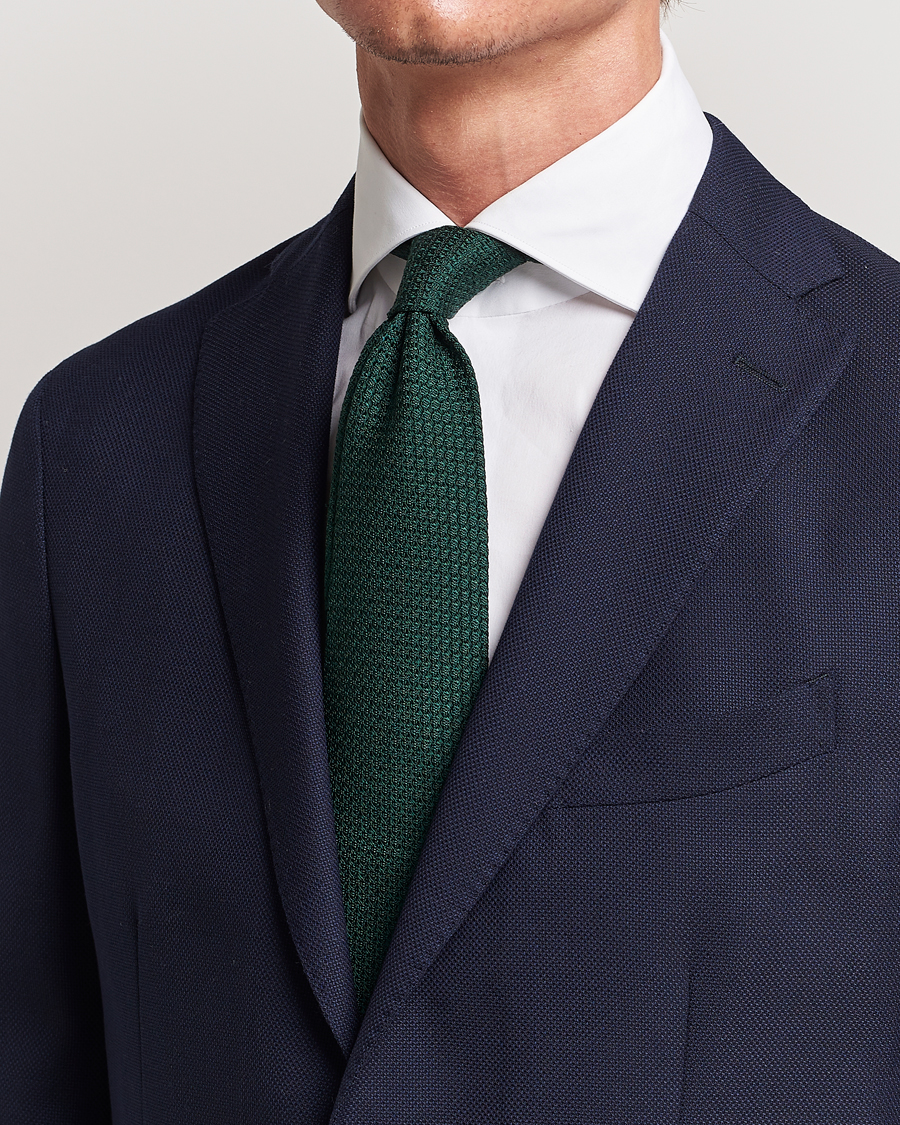 Herren | Krawatten | Eton | Grenadine Tie Dark Green