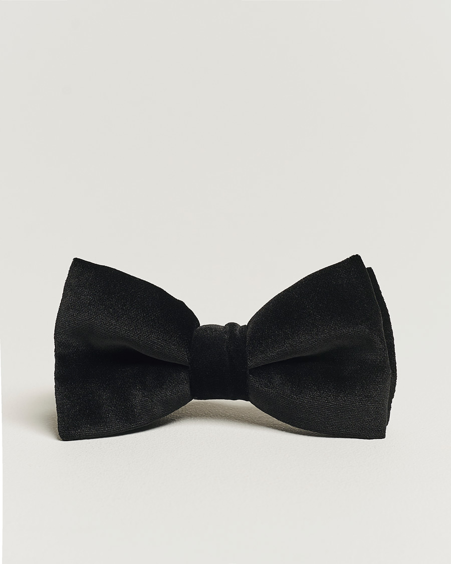 Herren | Eton Pre-Tied Velvet Bow Tie Black | Eton | Pre-Tied Velvet Bow Tie Black