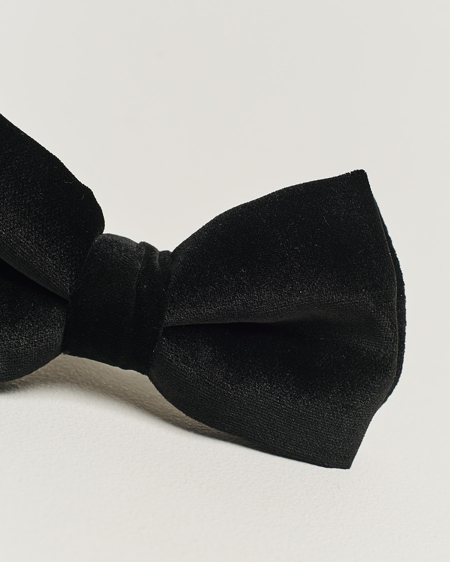 Herren | Eton Pre-Tied Velvet Bow Tie Black | Eton | Pre-Tied Velvet Bow Tie Black