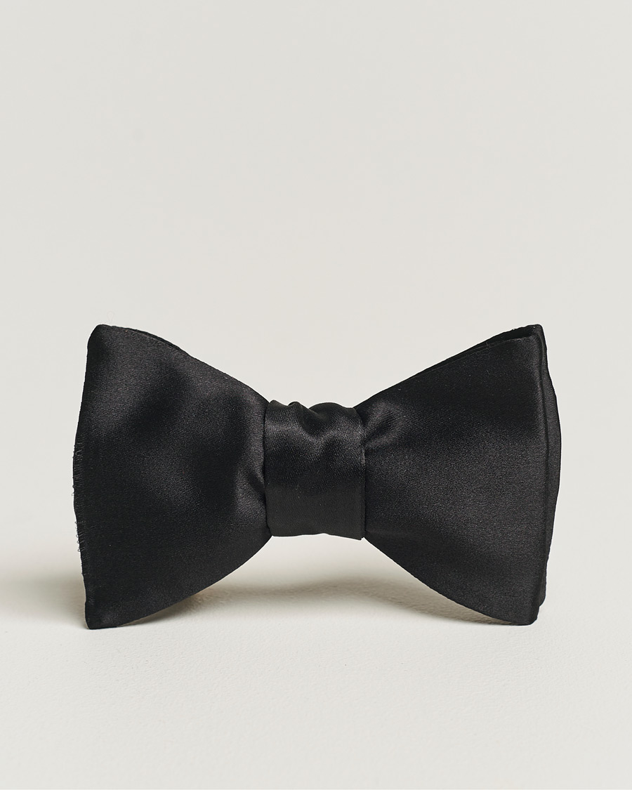 Herren | Fliegen | Eton | Pre-Tied Silk Bow Tie Black