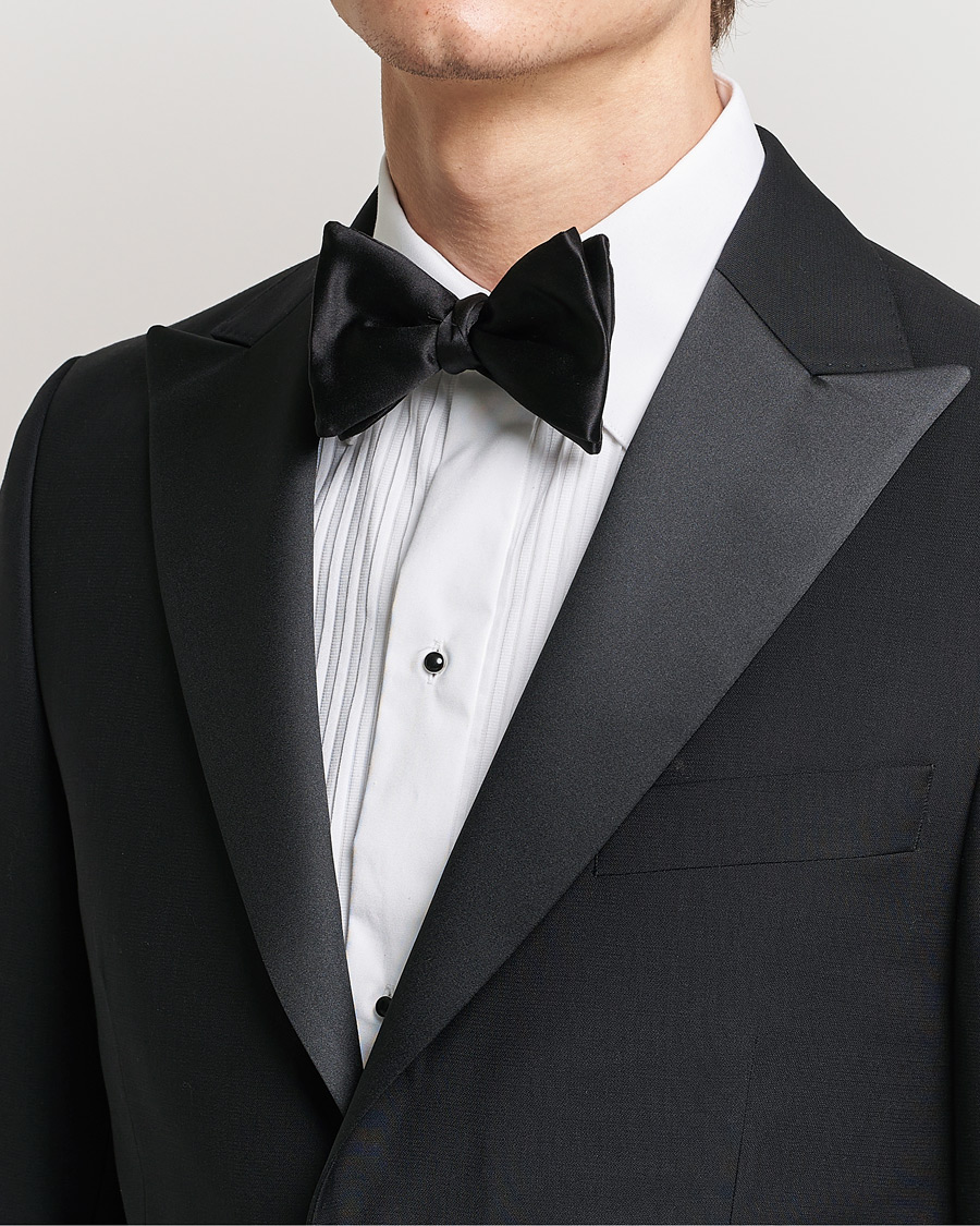 Herren | Eton Self-Tie Silk Bow Tie Black | Eton | Self-Tie Silk Bow Tie Black