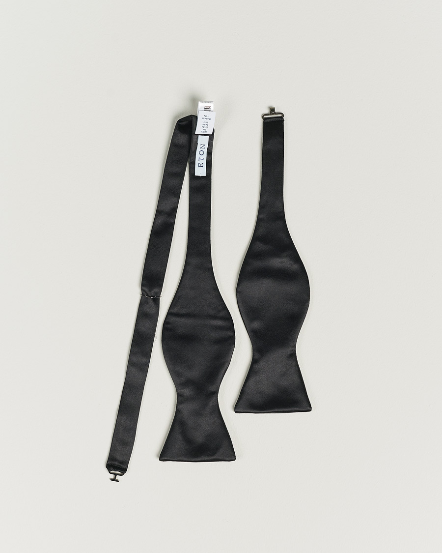 Herren | Eton Self-Tie Silk Bow Tie Black | Eton | Self-Tie Silk Bow Tie Black