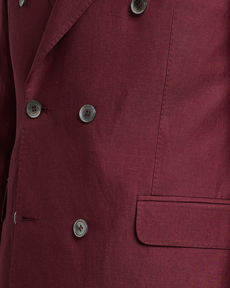 Herren | Sakkos | Oscar Jacobson | Farris Double Breasted Linen Blazer Moon Red
