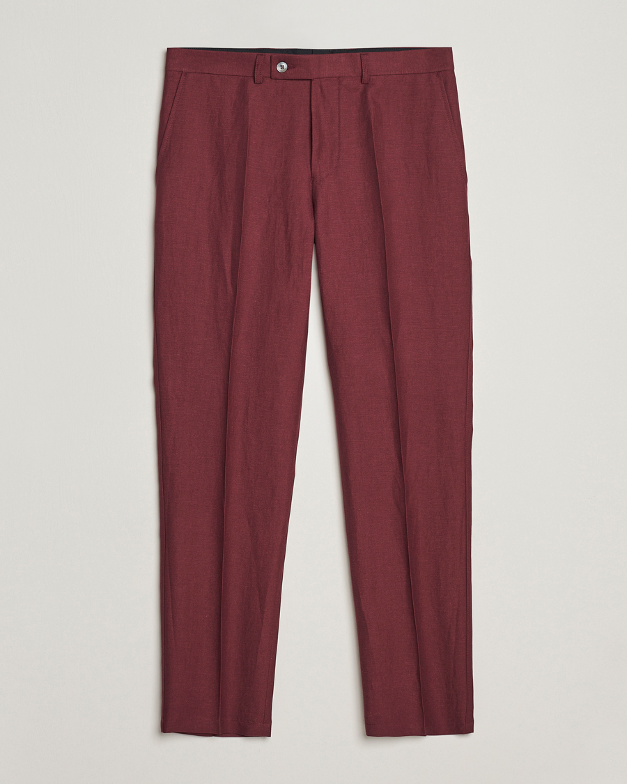 Herren | Hosen | Oscar Jacobson | Deccan Linen Trousers Moon Red