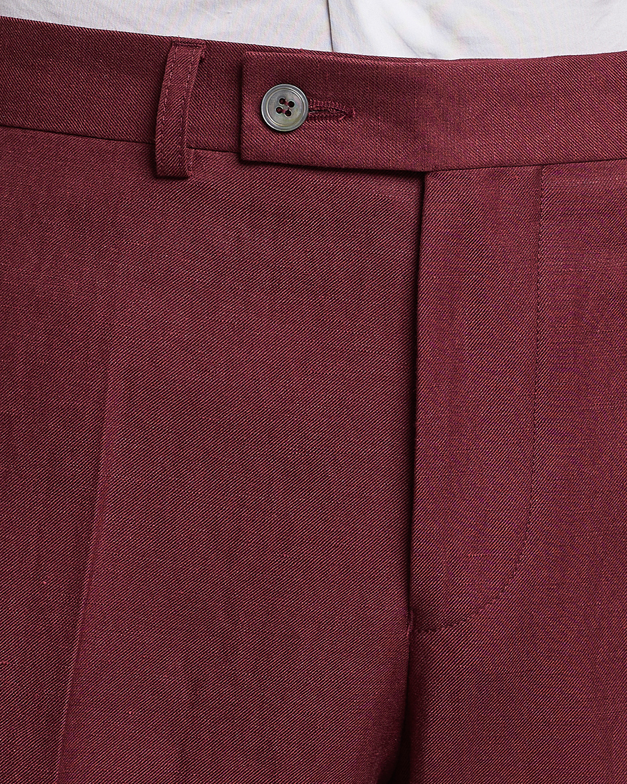 Herren | Hosen | Oscar Jacobson | Deccan Linen Trousers Moon Red