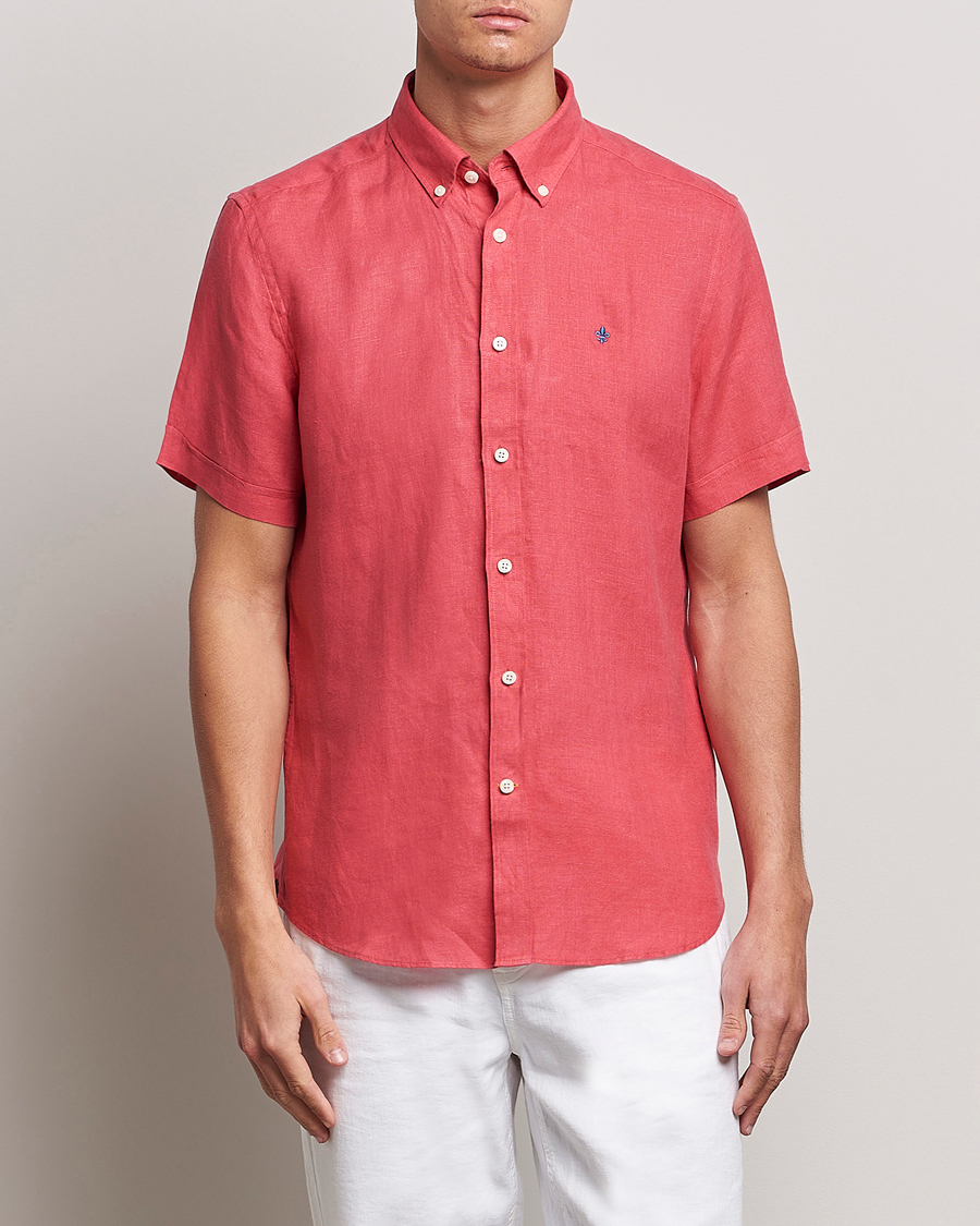 Herren | Kurzarmhemden | Morris | Douglas Linen Short Sleeve Shirt Cerise