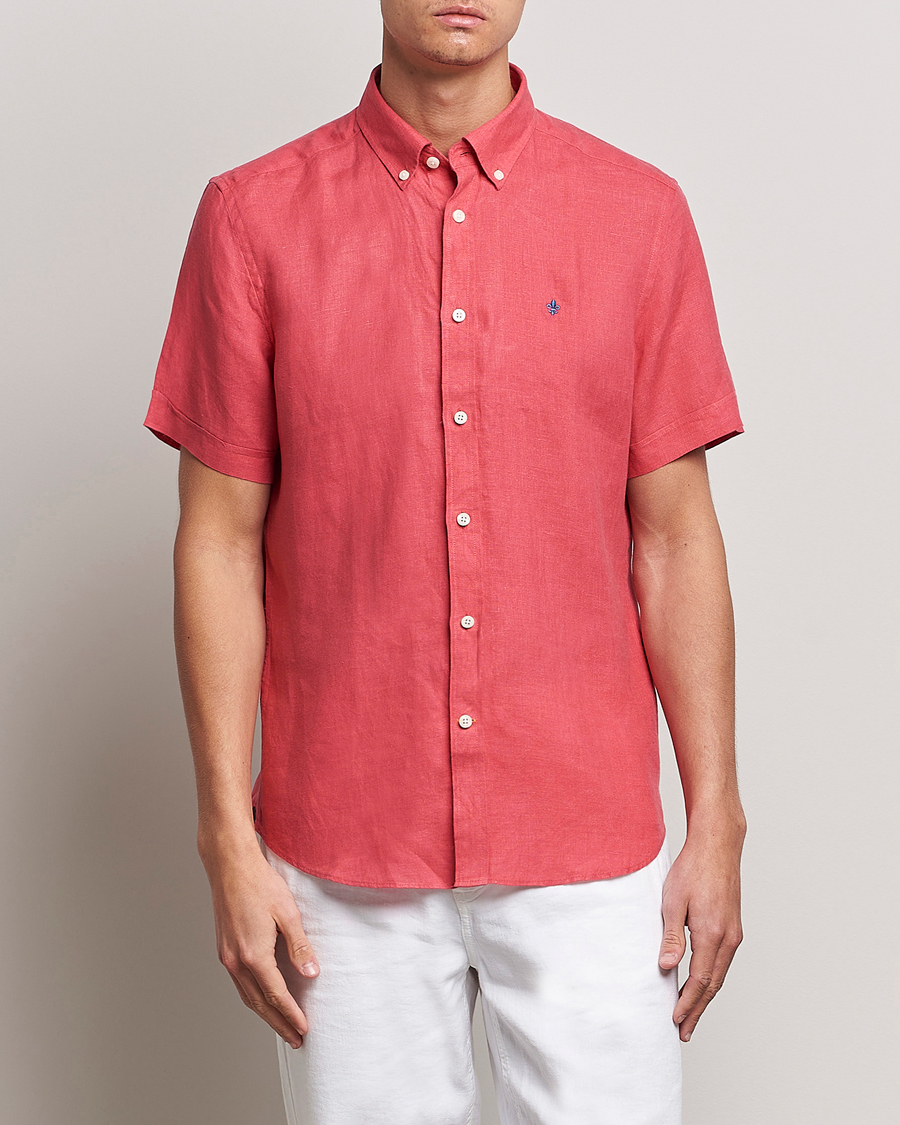 Herren | | Morris | Douglas Linen Short Sleeve Shirt Cerise