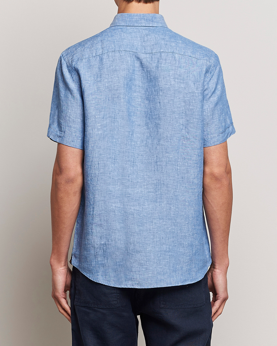 Herren | Hemden | Morris | Douglas Linen Short Sleeve Shirt Blue