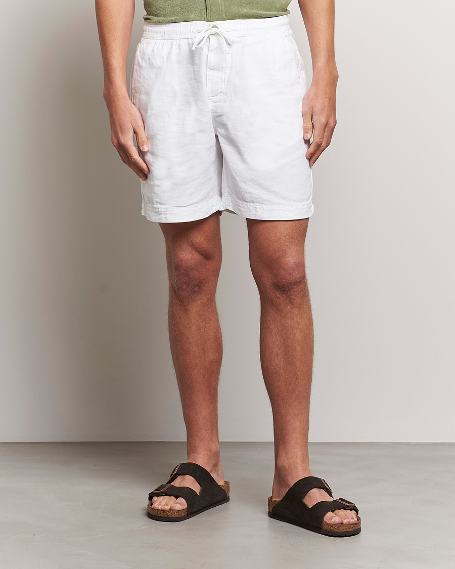Herren |  | Morris | Fenix Linen Drawstring Shorts White